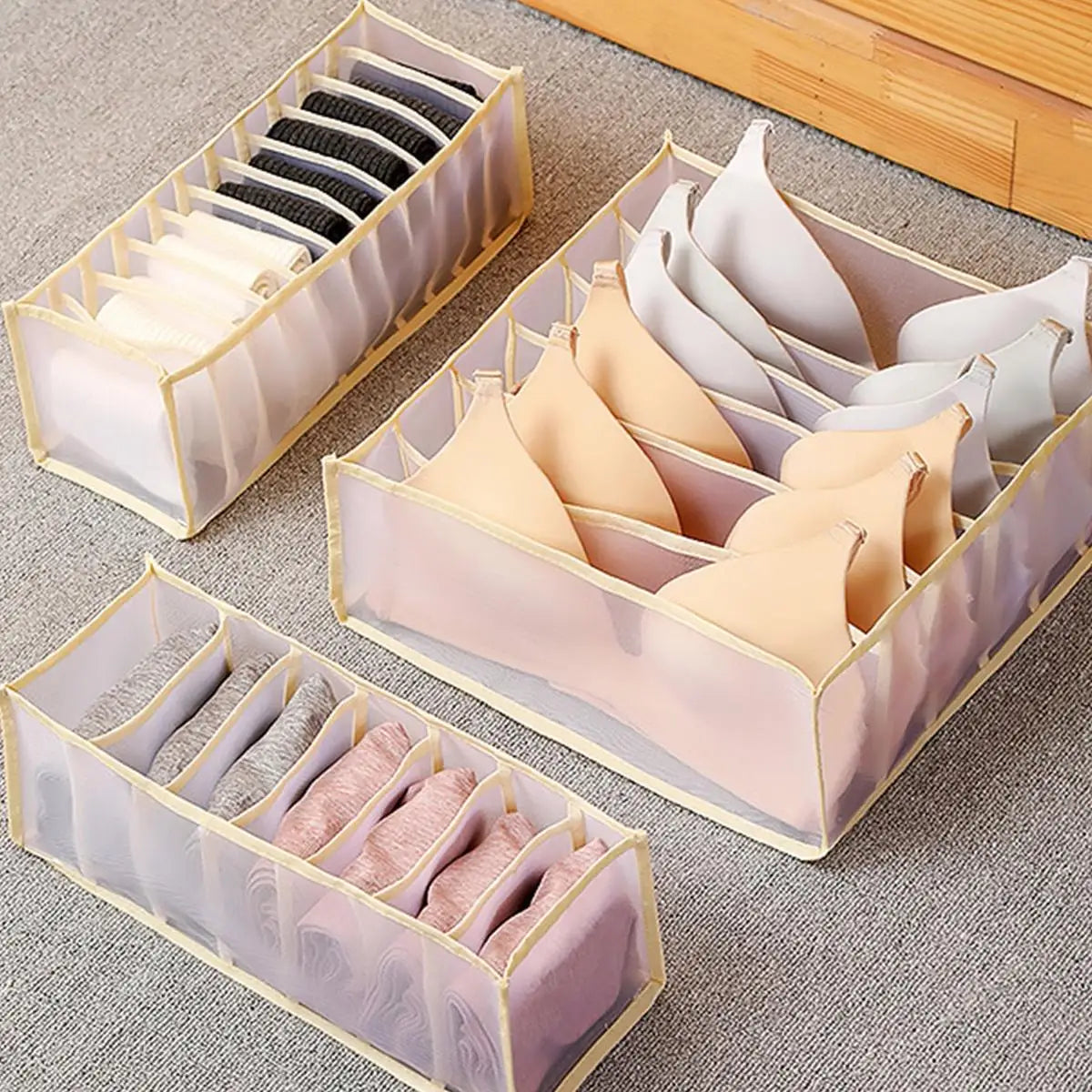 Drawer Organizer Set for Socks, Underwear & Clothing