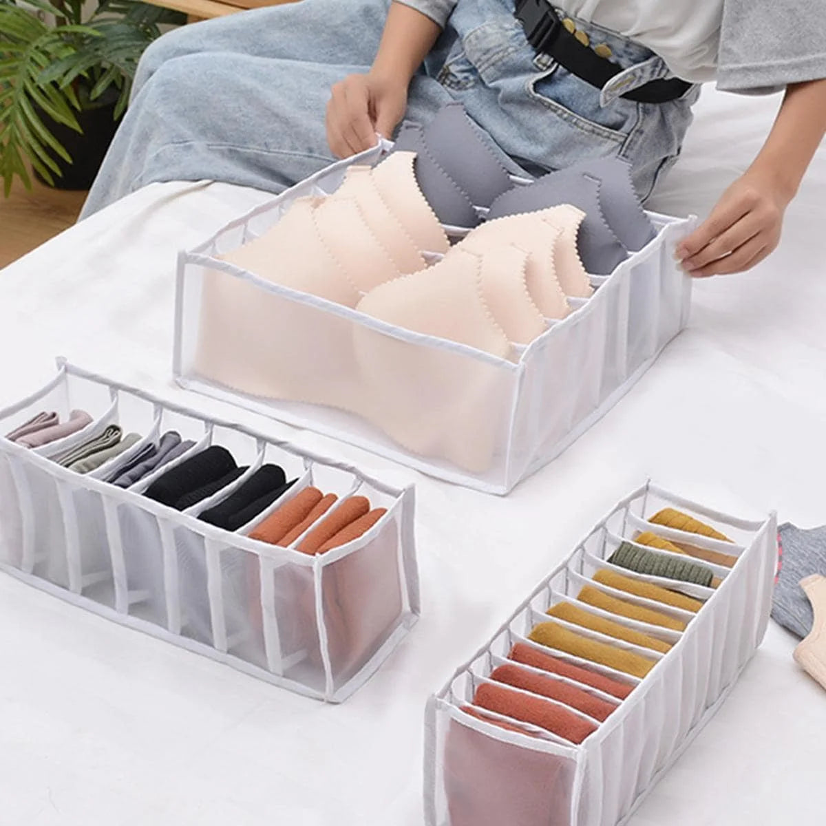 Drawer Organizer Set for Socks, Underwear & Clothing