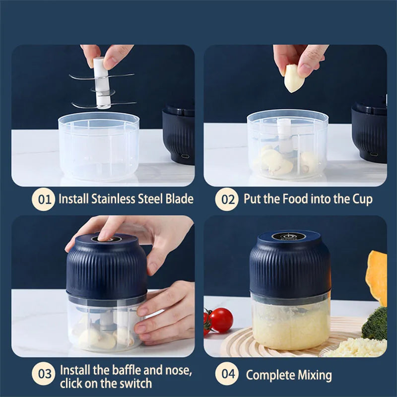 Mini Wireless USB Rechargeable Electric Vegetable Chopper