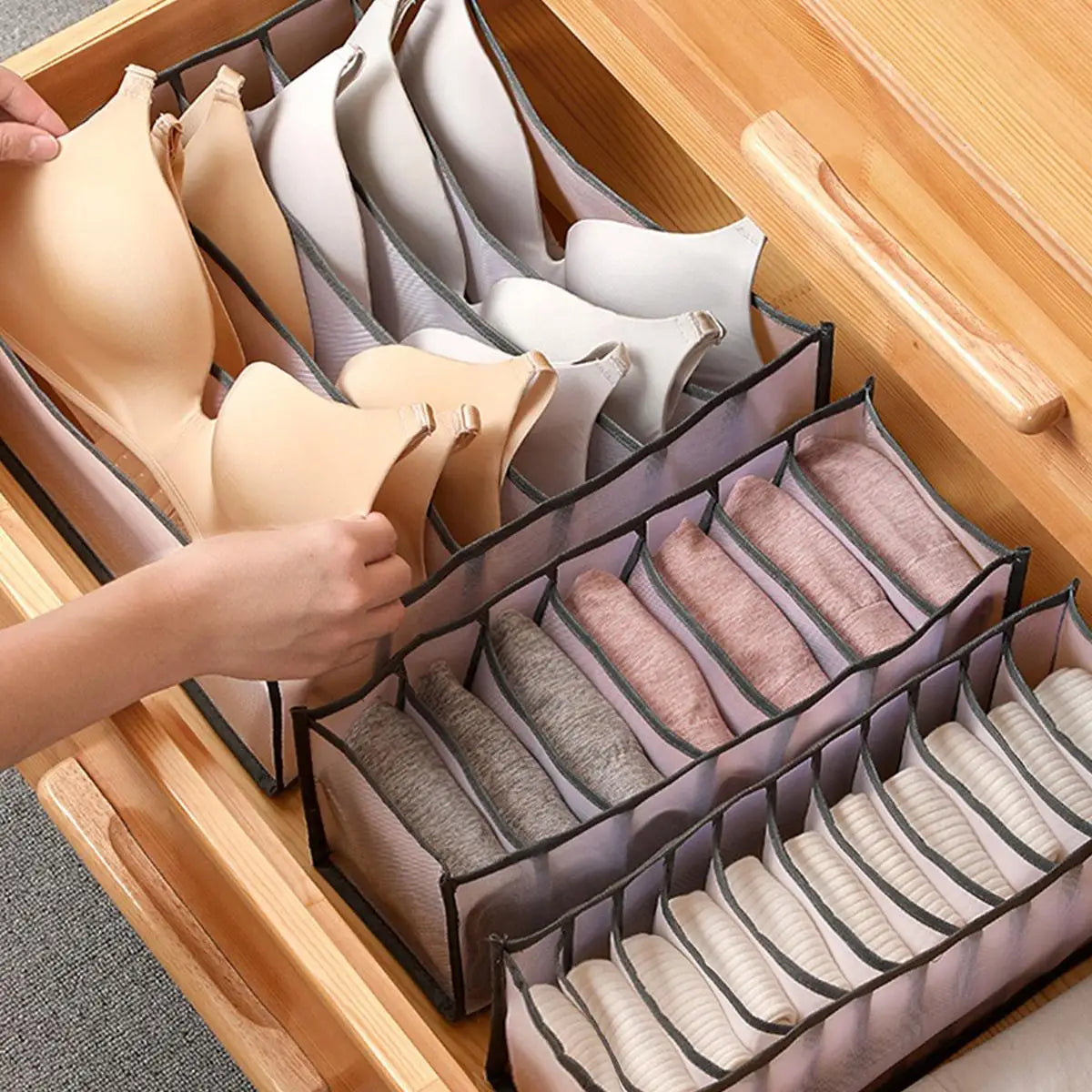 Drawer Organizer Set for Socks, Underwear & Clothing